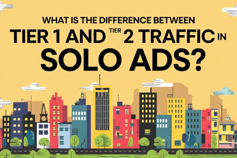 What is the difference between Tier 1 and Tier 2 traffic in solo ads?