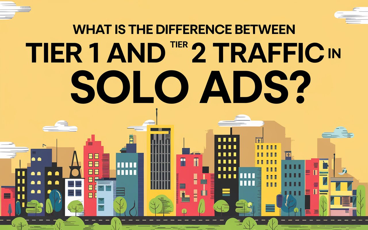 What is the difference between Tier 1 and Tier 2 traffic in solo ads?