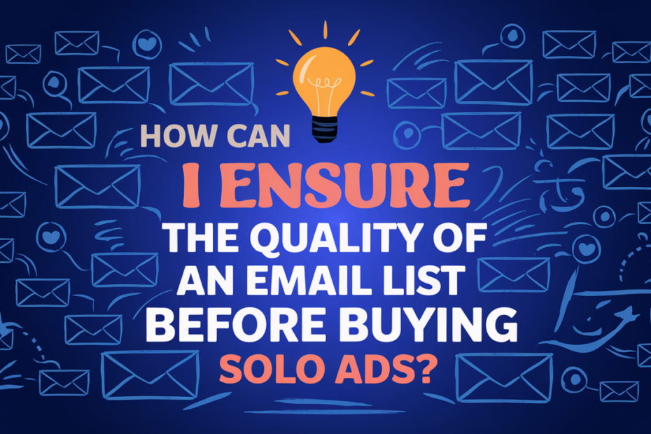 How Can I Ensure the Quality of an Email List Before Buying Solo Ads