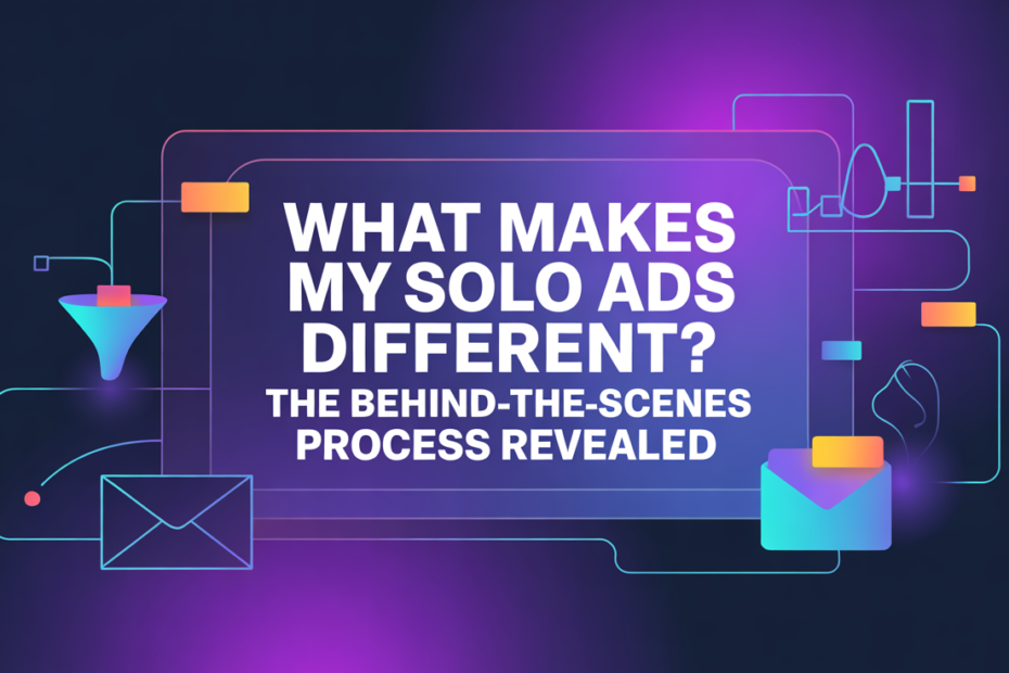 What Makes My Solo Ads Different? The Behind-the-Scenes Process Revealed